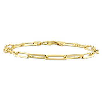 Amour Diamond Cut Paperclip Chain Bracelet In 18K Yellow Gold Plated Sterling Silver 1 Vòng tay Amour Diamond Cut Paperclip Chain Bracelet In 18K Yellow Gold Plated Sterling Silver chính hãng