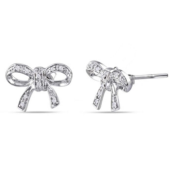 Bông tai Amour Sterling Silver 0.05 Ct Tdw Diamond Ear Pin Earrings