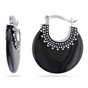 Bông tai Amour Ladies Silver And Onyx Earrings Jms003123