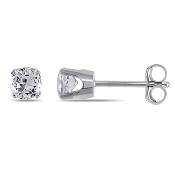 Bông tai Amour Round Created White Sapphire Solitaire Earrings Jms003132