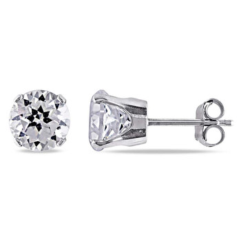 Amour 2.6Ct Tgw Created White Sapphire Solitaire Earrings Jms003134 1 Bông tai Amour 2.6Ct Tgw Created White Sapphire Solitaire Earrings Jms003134