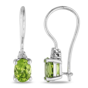 Bông tai Amour 0.03 Ct Diamond Tw And 1 5/8 Ct Tgw Peridot Earrings Jms003148