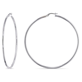 Amour 65 Mm Hoop Earrings In 10K Polished White Gold Jms004674 2 Bông tai Amour 65 Mm Hoop Earrings In 10K Polished White Gold Jms004674