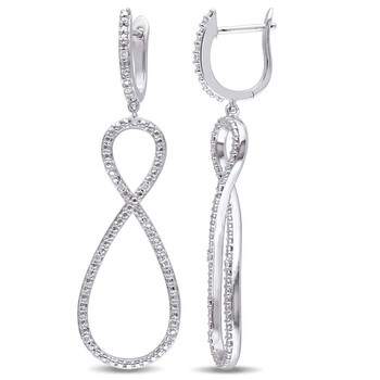 Bông tai Amour 1/10 Ct Diamond Tw Ear Pin Earrings Silver Gh I2;I3 Jms005144