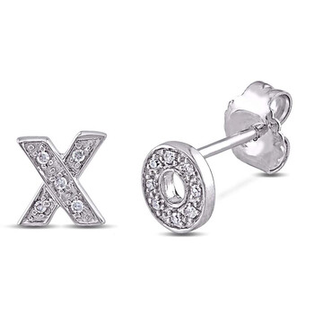 Bông tai Amour 0.05 Ct Diamond Tw Ear Pin Earrings Silver Gh I2;I3 Jms005151