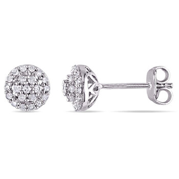Bông tai Amour 1/4 Ct Diamond Tw Fashion Post Earrings Silver I3 Jms005154