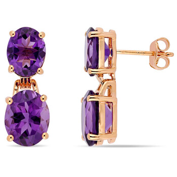 Amour 8 1/10 Ct Tgw Amethyst-Africa Fashion Post Earrings Pink Silver Jms005174 2 Bông tai Amour 8 1/10 Ct Tgw Amethyst-Africa Fashion Post Earrings Pink Silver Jms005174