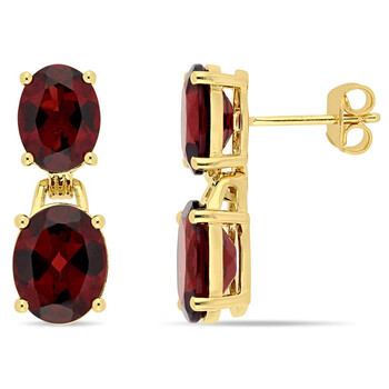 Bông tai Amour 10 Ct Tgw Garnet Fashion Post Earrings Yellow Silver Jms005175