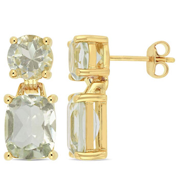 Amour 7 4/5 Ct Tgw Green Amethyst Fashion Post Earrings Yellow Silver Jms005177 1 Bông tai Amour 7 4/5 Ct Tgw Green Amethyst Fashion Post Earrings Yellow Silver Jms005177