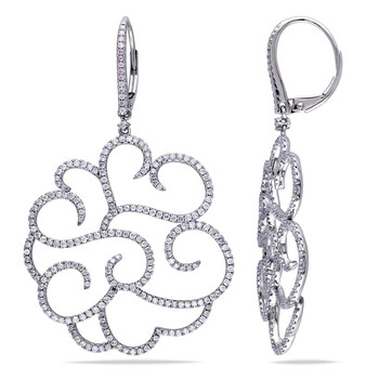 Bông tai Amour 2 Ct Diamond Tw Leverback Earrings 14K White Gold Gh Si Jms005443