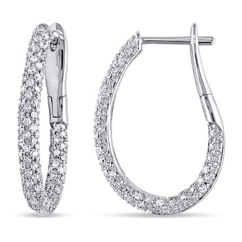 Bông tai Amour 14K White Gold 1 Ct Tdw Diamond Ear Pin Earrings