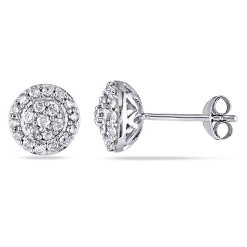Bông tai Amour Sterling Silver 1/2 Ct Tdw Diamond Stud Earrings