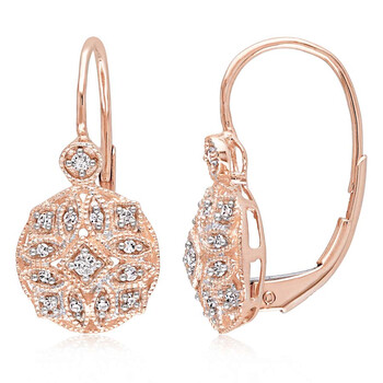 Bông tai Amour 14K Rose Gold 1/8 Ct Tdw Diamond Dangle Earrings