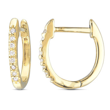Bông tai Amour 10K Rose Gold 1/4 Ct Tdw Diamond Hoop Earrings
