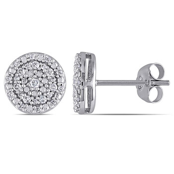 Bông tai Amour 10K White Gold 1/4 Ct Tdw Diamond Stud Earrings