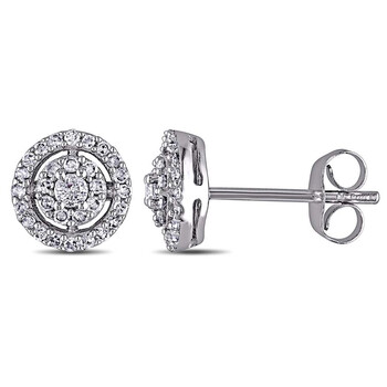 Bông tai Amour 10K White Gold 1/3 Ct Tdw Diamond Stud Earrings