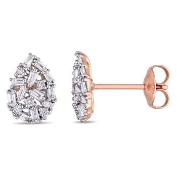 Amour 14K Rose Gold 1/4 Ct Tdw White Diamonds Stud Earrings 2 Bông tai Amour 14K Rose Gold 1/4 Ct Tdw White Diamonds Stud Earrings
