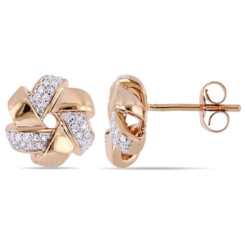 Amour 14K Rose Gold 1/6 Ct Tdw Diamond Stud Earrings 2 Bông tai Amour 14K Rose Gold 1/6 Ct Tdw Diamond Stud Earrings