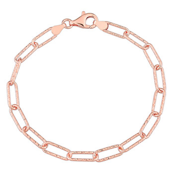 Vòng tay Amour Fancy Cut Oval Link Bracelet In 18K Rose Gold Plated Sterling Silver chính hãng