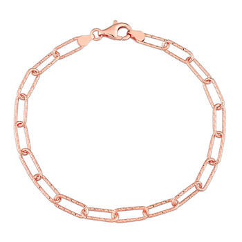 Vòng tay Amour Fancy Cut Oval Link Bracelet In 18K Rose Gold Plated Sterling Silver chính hãng