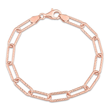 Amour Fancy Cut Oval Link Bracelet In 18K Rose Gold Plated Sterling Silver 2 Vòng tay Amour Fancy Cut Oval Link Bracelet In 18K Rose Gold Plated Sterling Silver chính hãng
