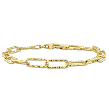 Vòng tay Amour Fancy Paperclip Chain Bracelet In 18K Yellow Gold Plated Sterling Silver chính hãng