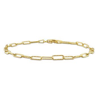 Vòng tay Amour Fancy Paperclip Chain Bracelet In 18K Yellow Gold Plated Sterling Silver chính hãng