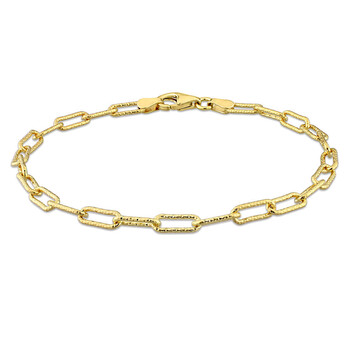 Vòng tay Amour Fancy Paperclip Chain Bracelet In 18K Yellow Gold Plated Sterling Silver chính hãng