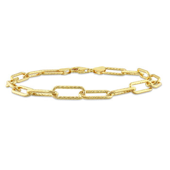 Vòng tay Amour Fancy Paperclip Chain Bracelet In 18K Yellow Gold Plated Sterling Silver chính hãng