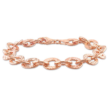 Vòng tay Amour Fancy Rolo Chain Bracelet In 18K Rose Gold Plated Sterling Silver chính hãng