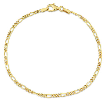 Vòng tay Amour Figaro Chain Bracelet In 18K Yellow Gold Plated Sterling Silver chính hãng