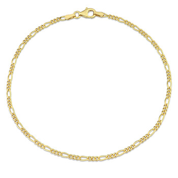 Vòng tay Amour Figaro Chain Bracelet In 18K Yellow Gold Plated Sterling Silver chính hãng
