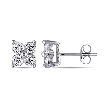 Bông tai Amour 1 4/5 Ct Tgw Created Sapphire Ear Pin Earrings 10K White Gold