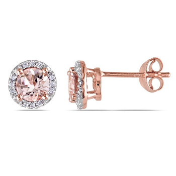 Bông tai Amour Morganite And Diamond Stud Earrings Jms002975