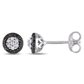 Bông tai Amour 1/4 Ct Black And White Diamond Stud Earrings Jms002976