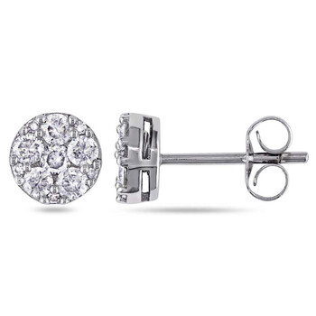 Amour White Gold Diamiond Stud Earrings 1 Bông tai Amour White Gold Diamiond Stud Earrings