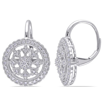 Amour 14 Karat White Gold Diamond Earrings 1 Bông tai Amour 14 Karat White Gold Diamond Earrings