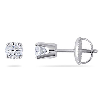 Bông tai Amour .50 Ct Tw Diamond Stud Earrings In 14K White Gold (Screwback)