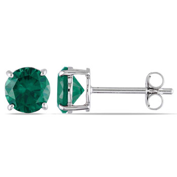 Bông tai Amour Created Emerald Stud Earrings In 10K White Gold