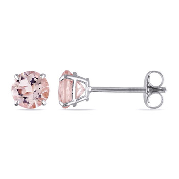 Bông tai Amour Morganite Stud Earrings In 14K White Gold