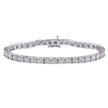 Vòng tay Amour Sterling Silver White Diamond Studded Bracelet Jms003285 chính hãng