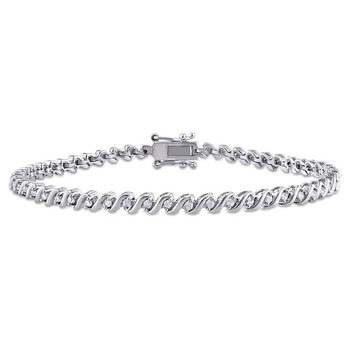 Vòng tay Amour 1/2 Ct Tw Diamond S-Shape Tennis Bracelet In Sterling Silver Jms003294 chính hãng