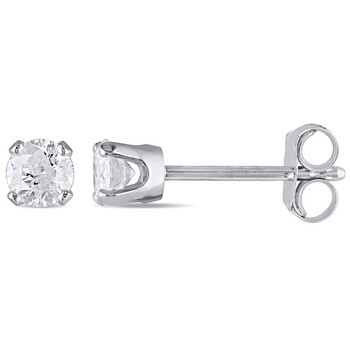 Bông tai Amour 14K White Gold 1/3 Ct Tdw Diamond Solitaire Stud Earrings