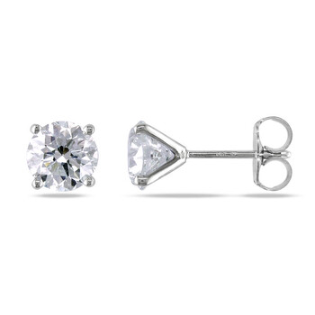 Amour 14K White Gold 2 Ct Tdw Diamond Solitaire Stud Earrings (Igl Certified) 2 Bông tai Amour 14K White Gold 2 Ct Tdw Diamond Solitaire Stud Earrings (Igl Certified)