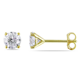 Bông tai Amour 14K Yellow Gold 1 Ct Tdw Diamond Martini Solitaire Stud Earrings (Igl Certified)
