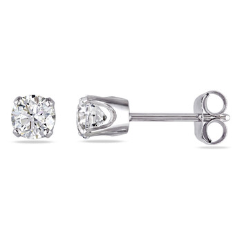 Amour 14K White Gold 1/2 Ct Tdw Diamond Solitaire Stud Earrings 2 Bông tai Amour 14K White Gold 1/2 Ct Tdw Diamond Solitaire Stud Earrings