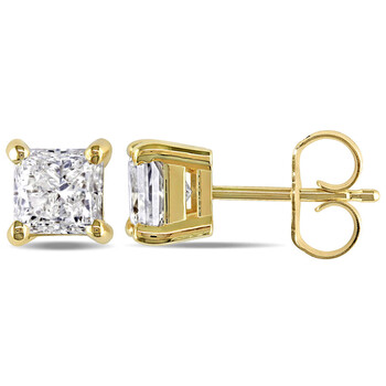 Bông tai Amour 14K Yellow Gold 1-1/2 Ct Tdw Diamond Solitaire Stud Earrings