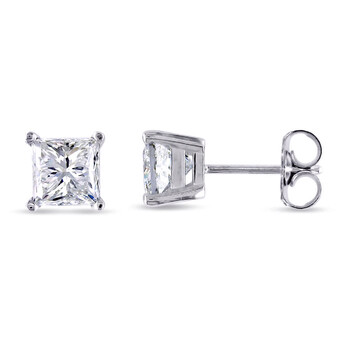 Bông tai Amour 14K White Gold 2 Ct Tdw Diamond Solitaire Stud Earrings