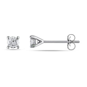 Bông tai Amour 14K White Gold 1/3 Ct Tdw Diamond Martini Solitaire Stud Earrings