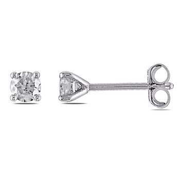 Amour 14K White Gold 1/3 Ct Tdw Diamond Martini Solitaire Stud Earrings 1 Bông tai Amour 14K White Gold 1/3 Ct Tdw Diamond Martini Solitaire Stud Earrings